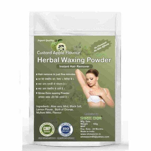 Shree Exim Hair Removal Herbal Wax Powder 100g Custard Apple Organic Painless Instant Waxing Underarms Bikini Line Chest Body For Men Women Home Salon Hostel