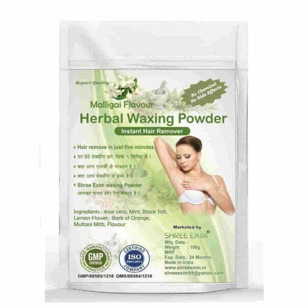 Shree Exim Hair Removal Herbal Wax Powder 100g Malligai Mogra Organic Painless Instant Waxing Underarms Bikini Line Chest Body For Men Women Home Salon Hostel