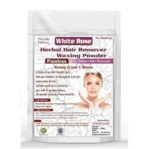 Shree Exim Hair Removal Herbal Wax Powder 100g White Rose Organic Painless Instant Waxing Underarms Bikini Line Chest Body For Men Women Home Salon Hostel