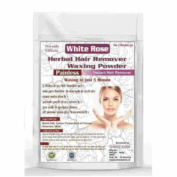 Shree Exim Hair Removal Herbal Wax Powder 100g White Rose Organic Painless Instant Waxing Underarms Bikini Line Chest Body For Men Women Home Salon Hostel